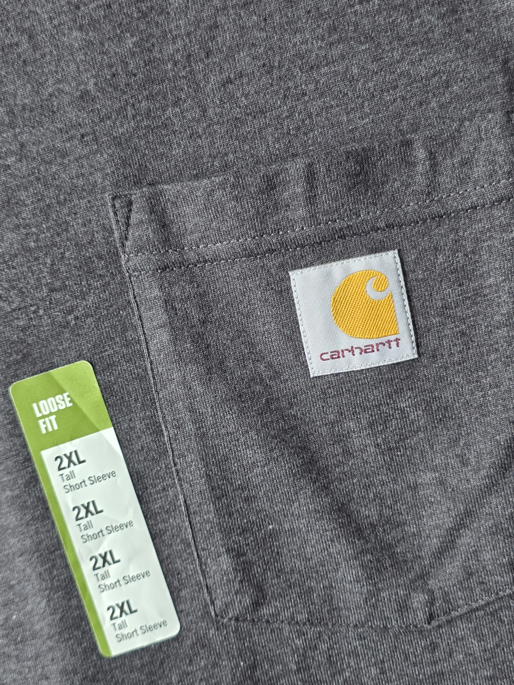 Carhartt Men’s Pocket T-Shirt in Heather Gray - Picture 4 of 4